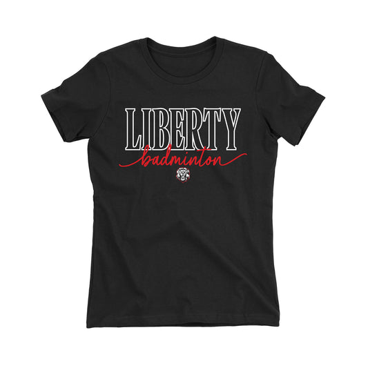 Liberty Badminton Script Women's Fit Tee