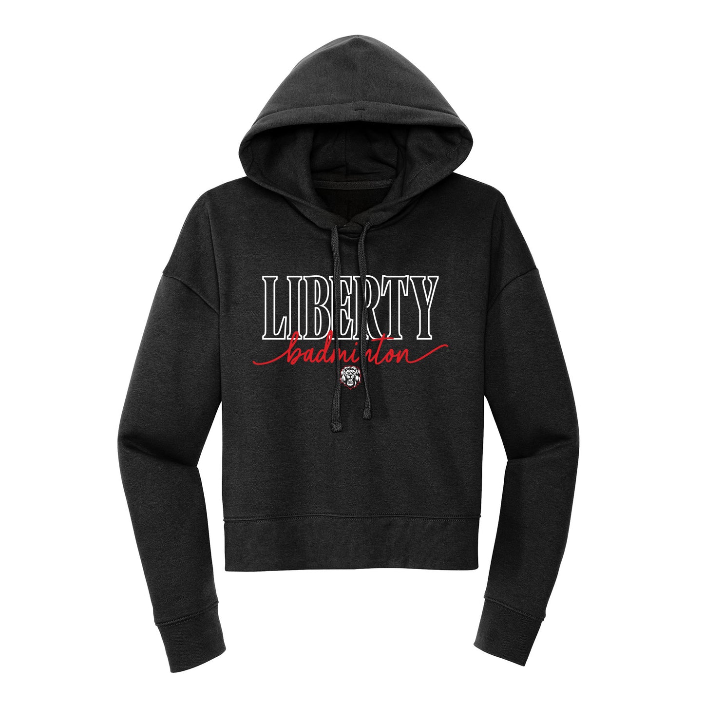 Liberty Badminton Script Cropped Hoodie