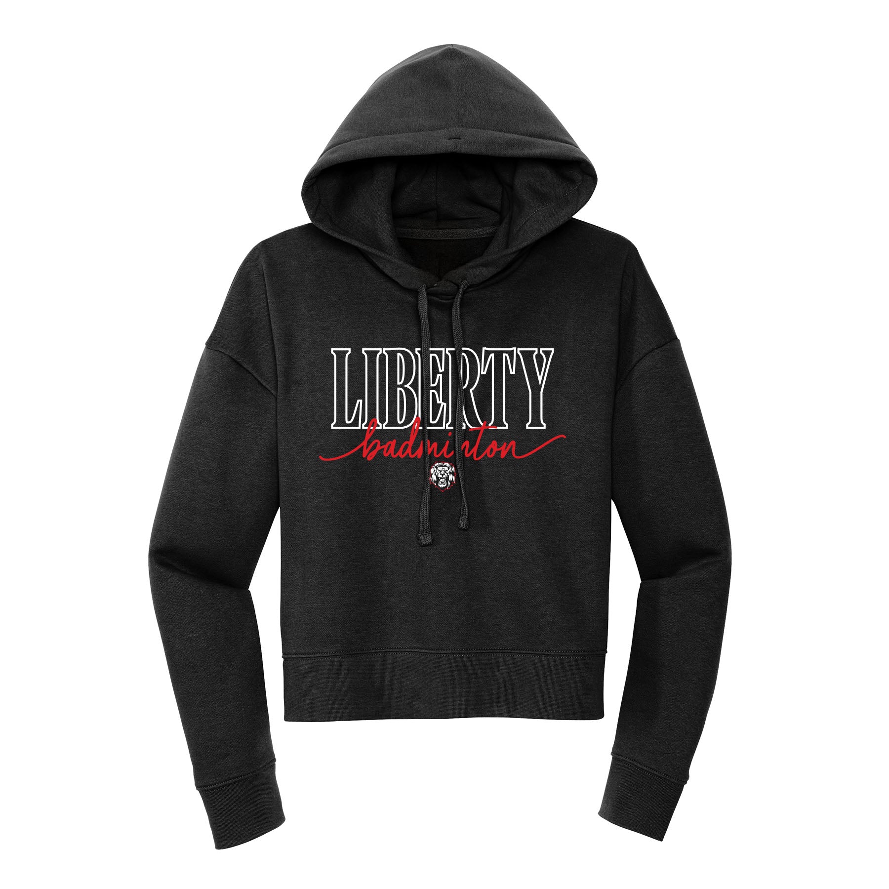 Liberty Badminton Script Cropped Hoodie