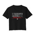 Liberty Badminton Script Cropped Tee