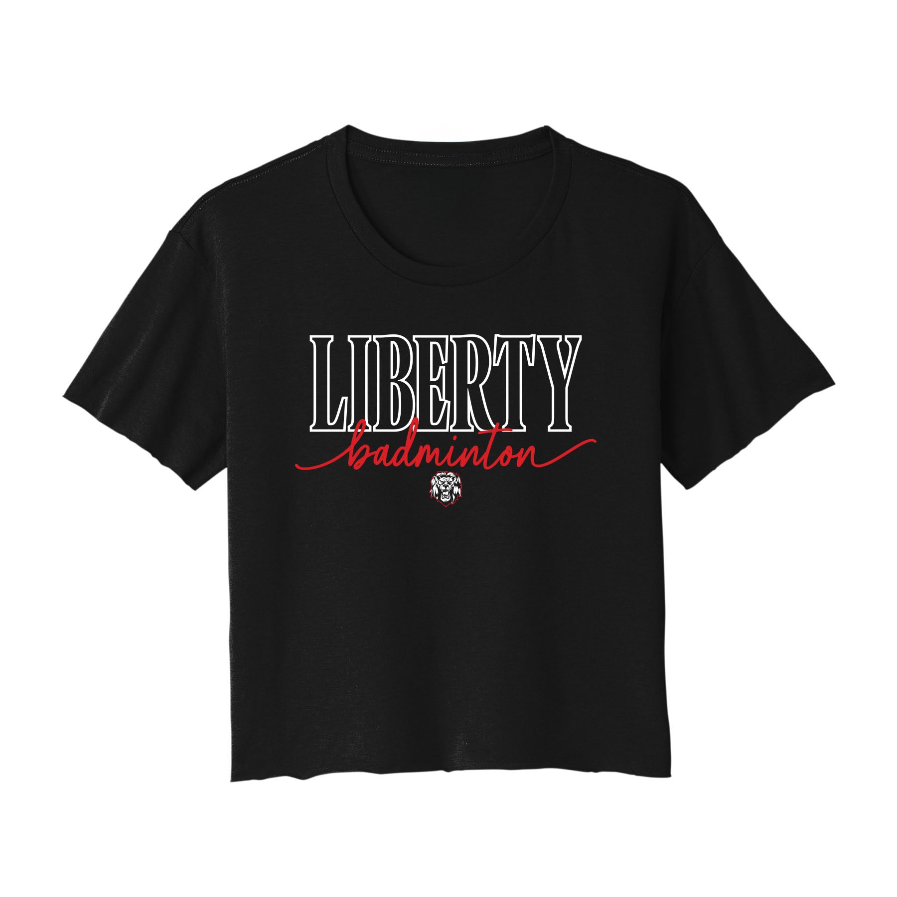 Liberty Badminton Script Cropped Tee