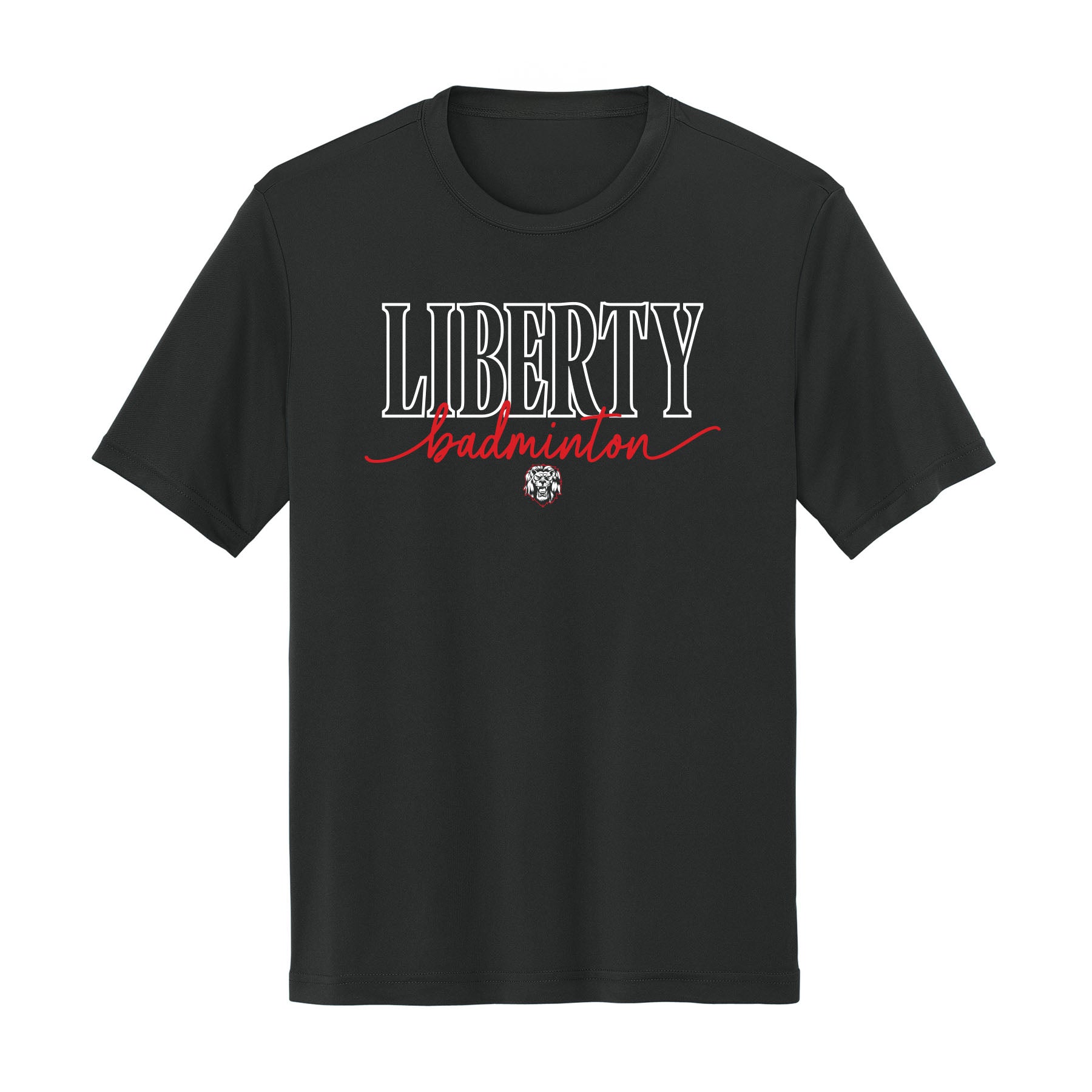 Liberty Badminton Script Dri Fit Tee