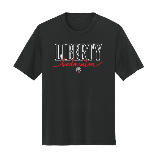 Liberty Badminton Script Dri Fit Tee
