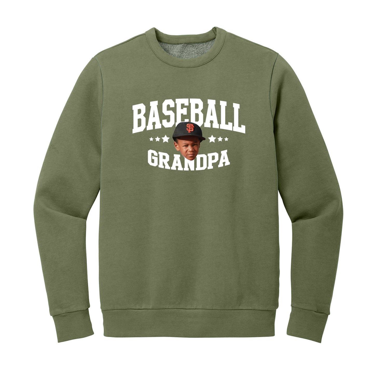 Sports Grandpa Custom Face Crewneck Sweatshirt