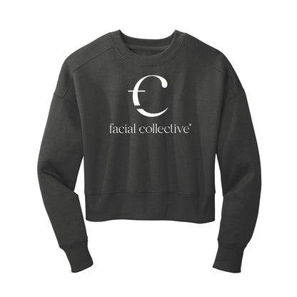 Facial Collective Stacked Cropped Crewneck Sweatshirt
