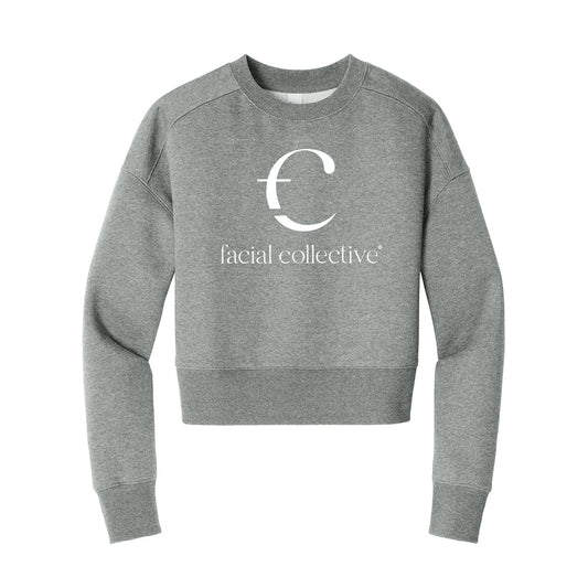 Facial Collective Stacked Cropped Crewneck Sweatshirt