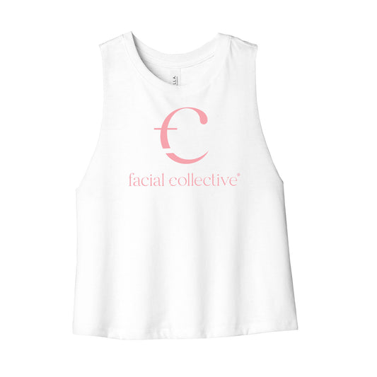Facial Collective Stacked Cropped Racerback Tank