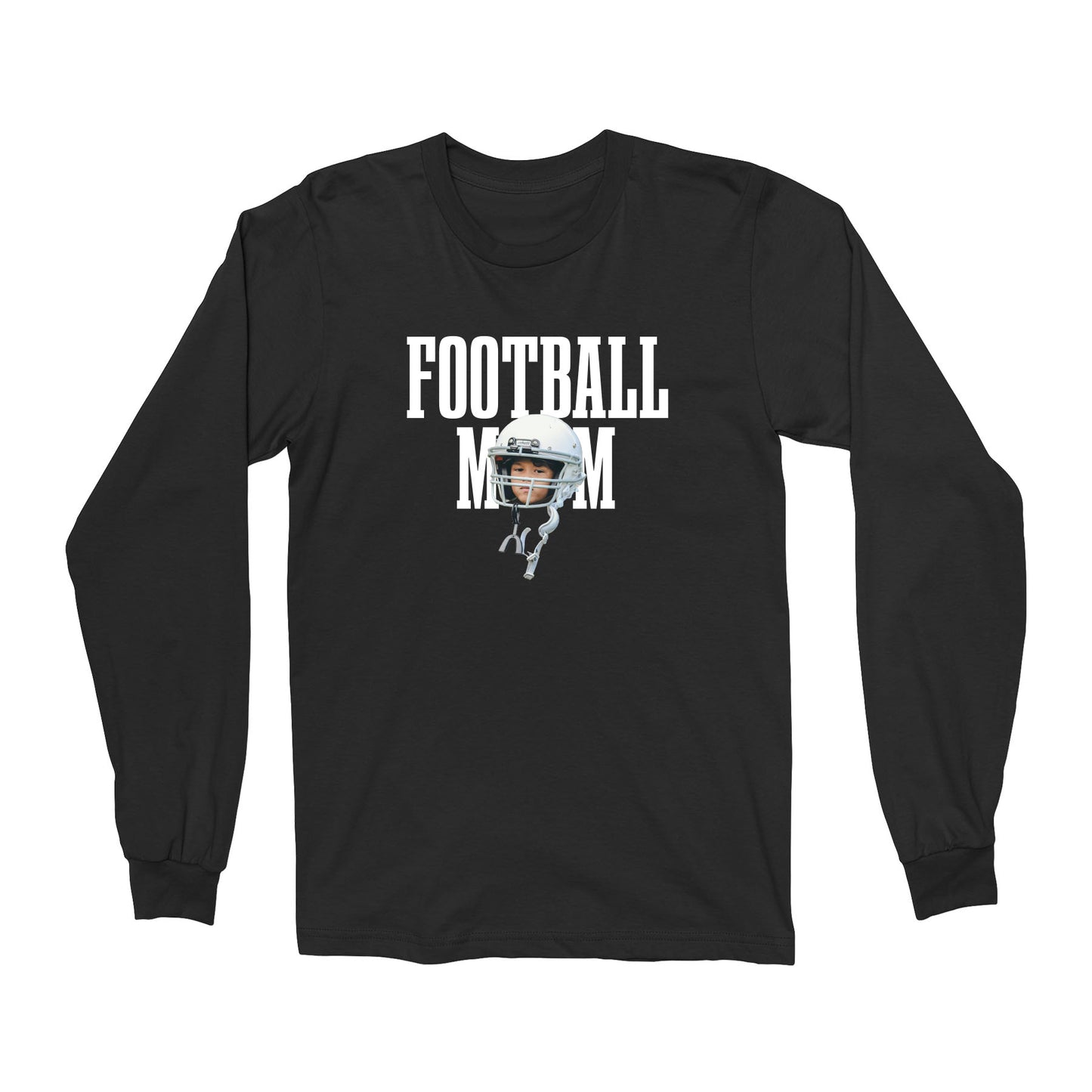 Football Mom Custom Face Long Sleeve Tee