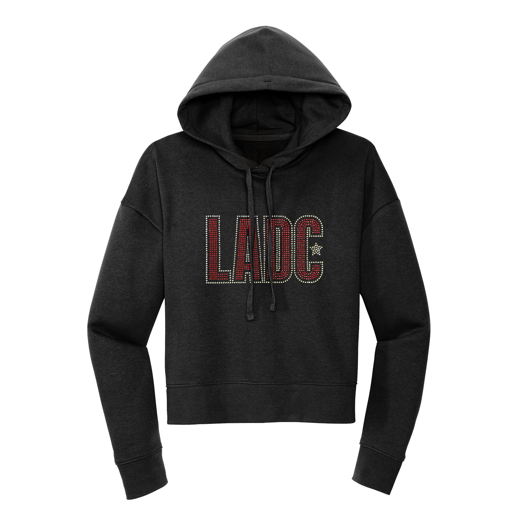 LADC Rhinestone Cropped Hoodie