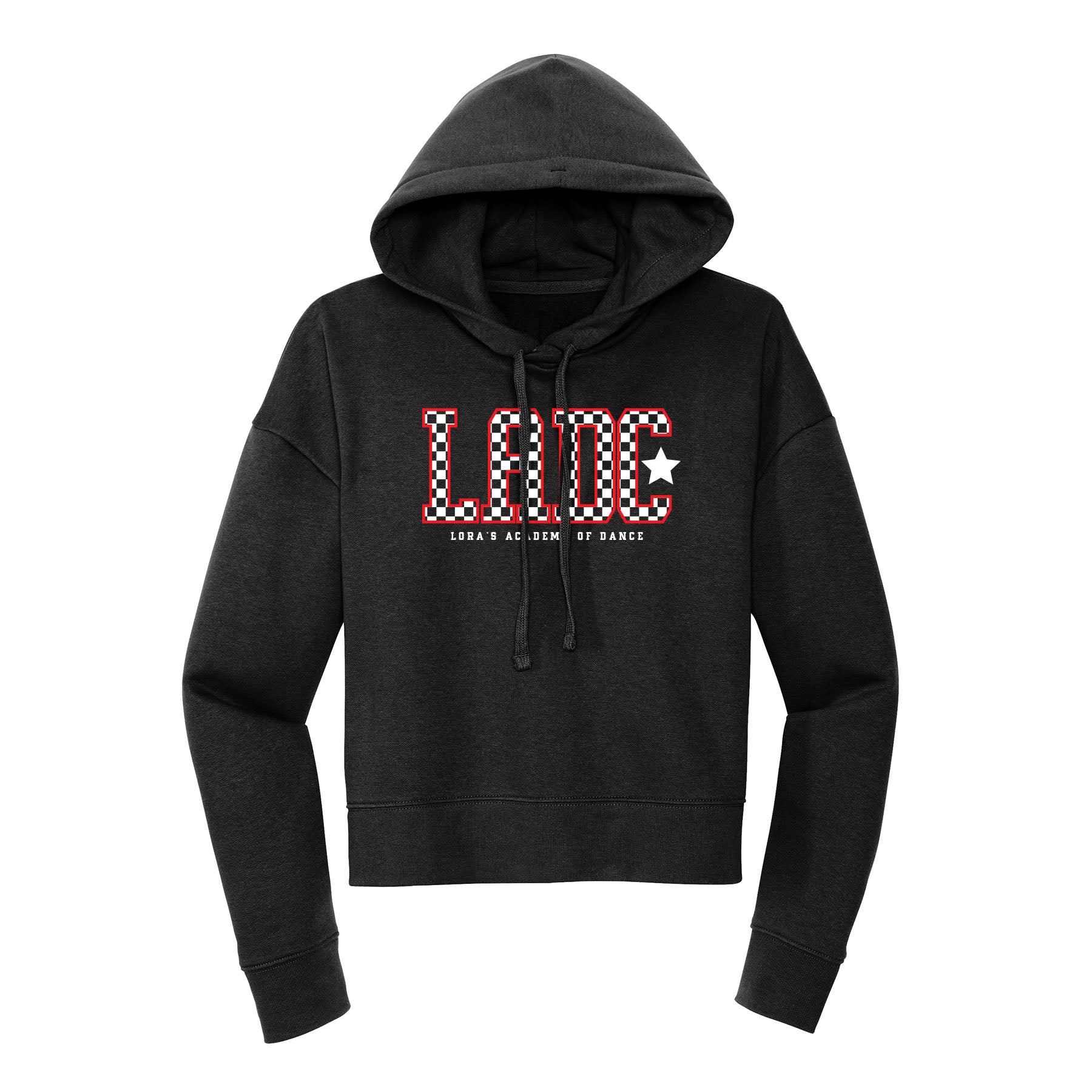 LADC Checkered Cropped Hoodie