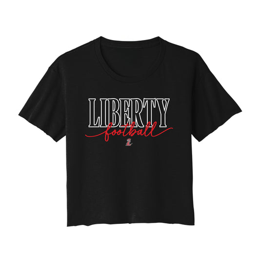 Liberty Football Script Cropped Tee