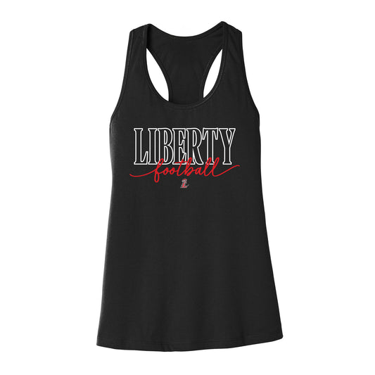 Liberty Football Script Women's Racerback Tank