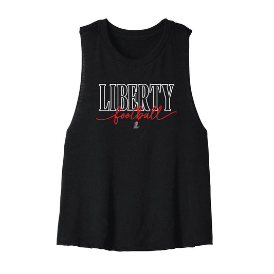 Liberty Football Script Cropped Racerback Tank