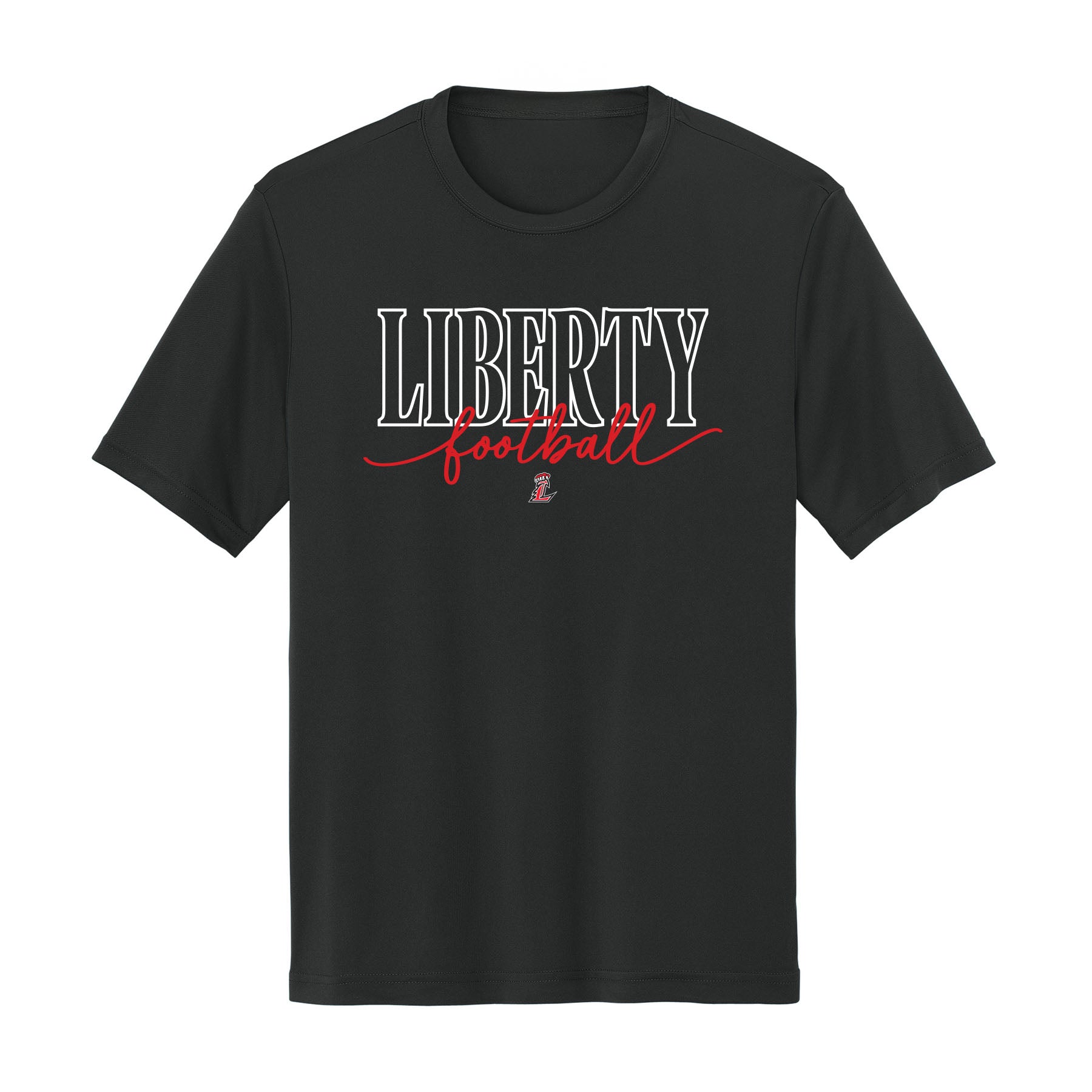Liberty Football Script Dri Fit Tee