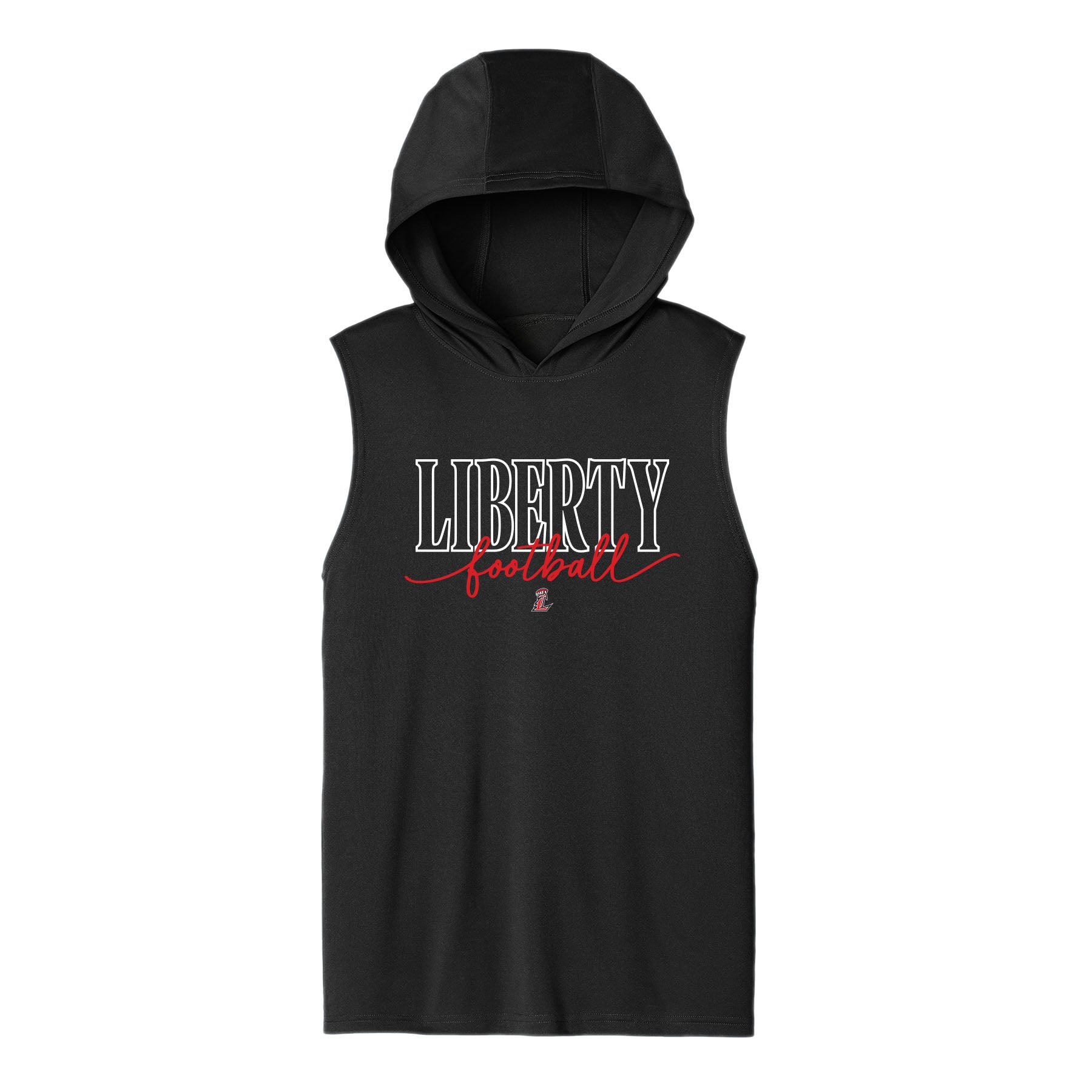 Liberty Football Script Unisex Hooded Sleeveless Tee