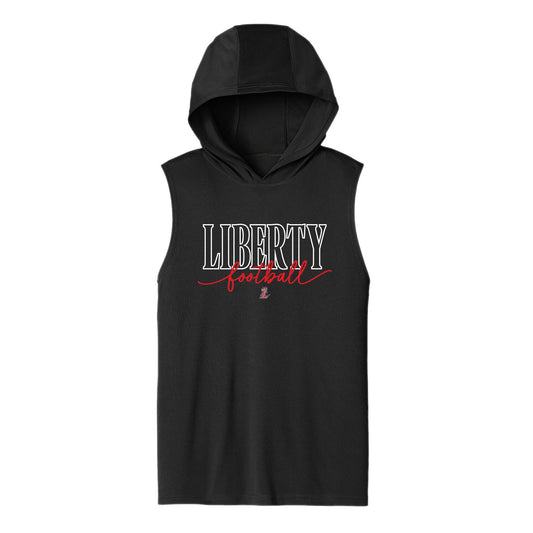 Liberty Football Script Unisex Hooded Sleeveless Tee