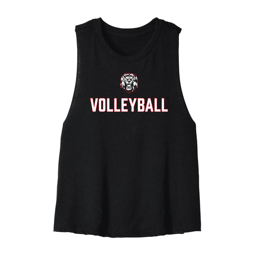 Volleyball Lion Cropped Racerback Tank