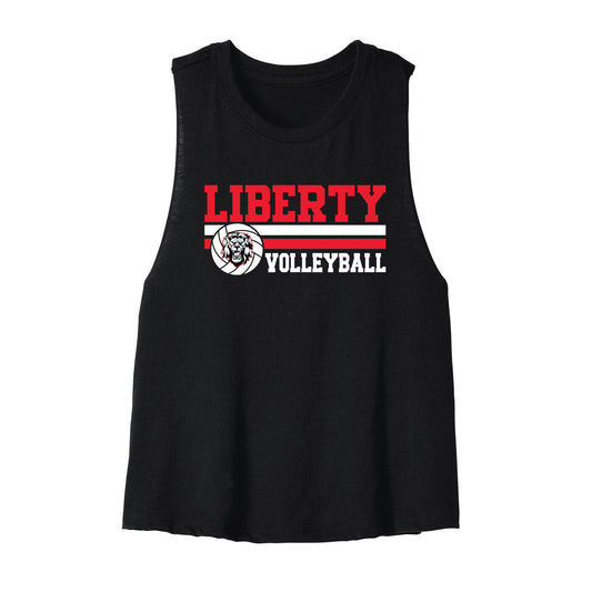 Liberty Lions Volleyball Cropped Racerback Tank