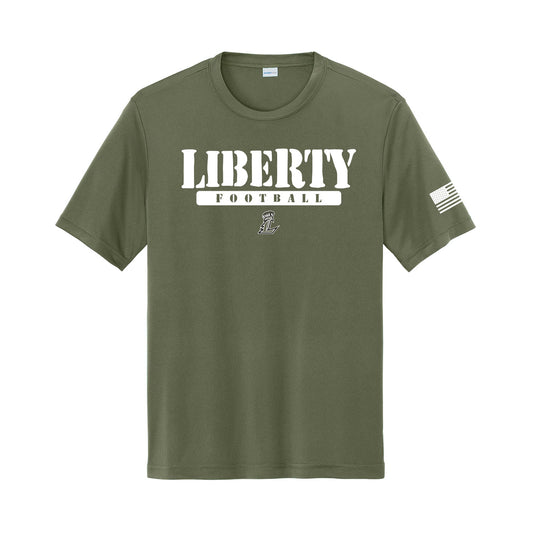 Liberty Football Military Green Dri Fit Tee