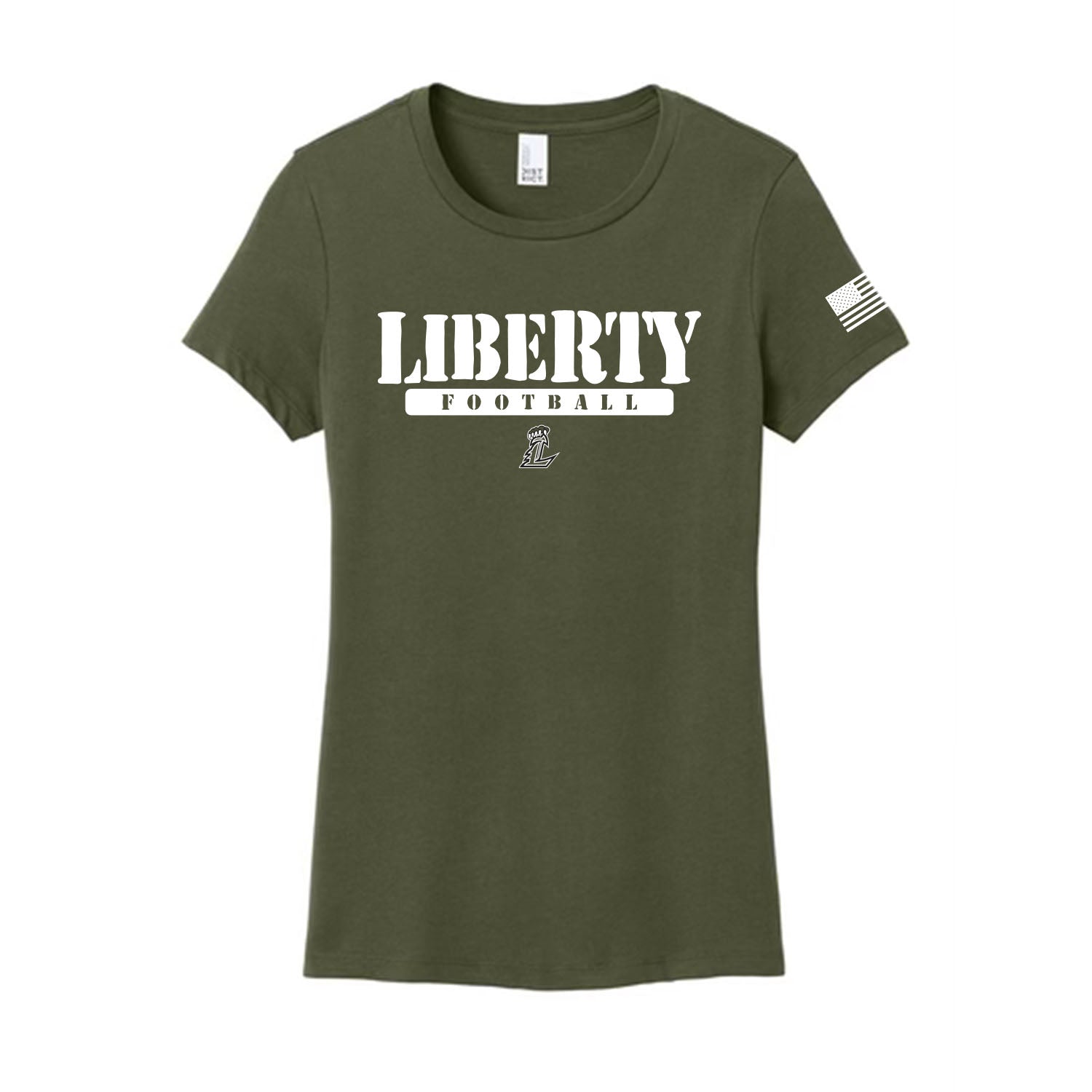 Liberty Football Military Green Women's Fitted Tee
