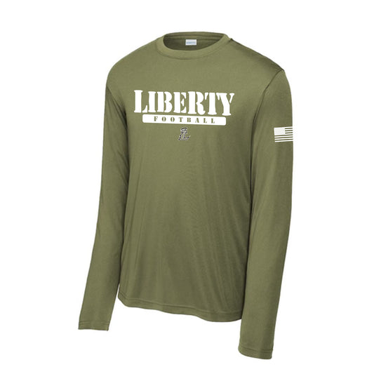 Liberty Football Military Green Unisex Long Sleeve Tee