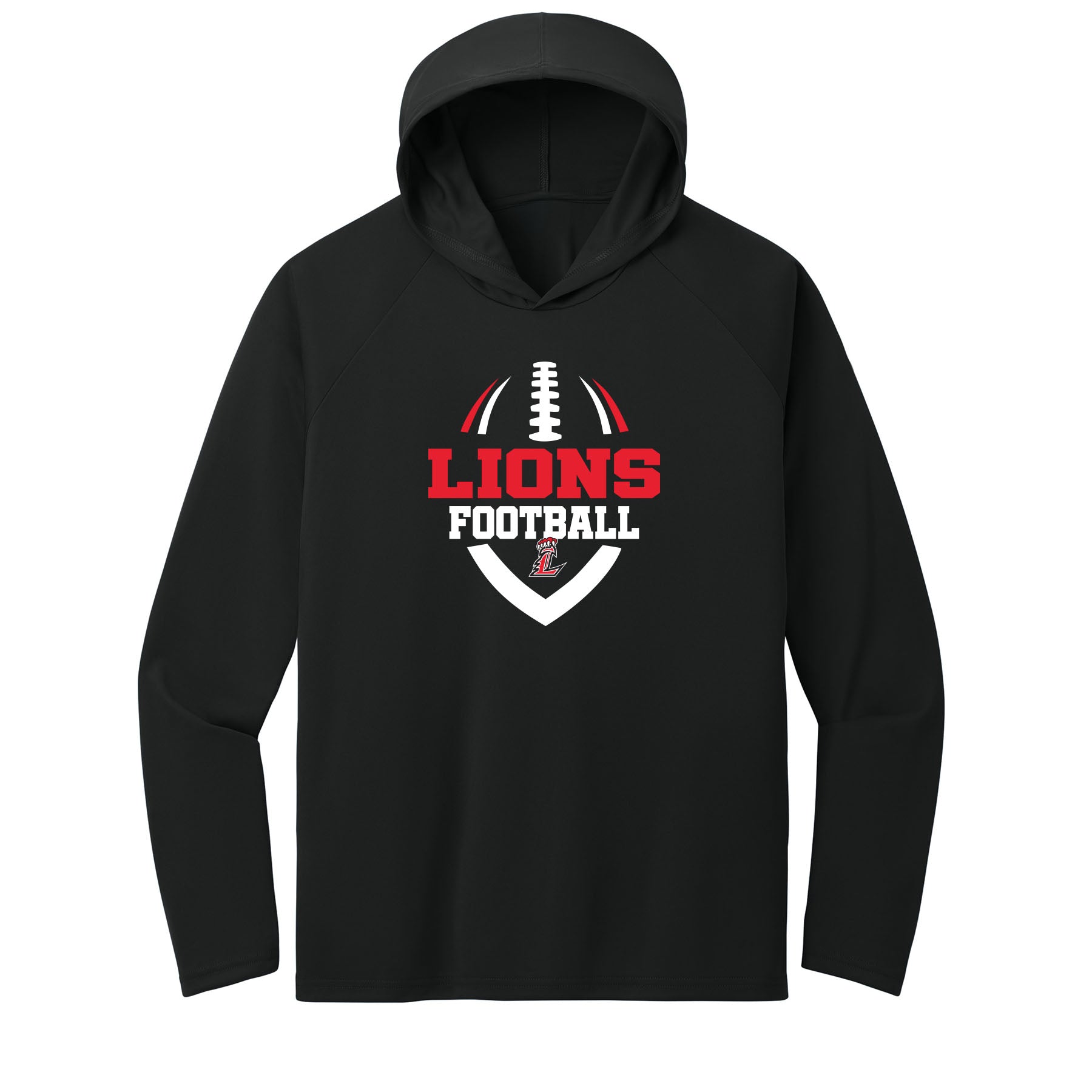 Lions L Football Performance Hooded Long Sleeve Tee