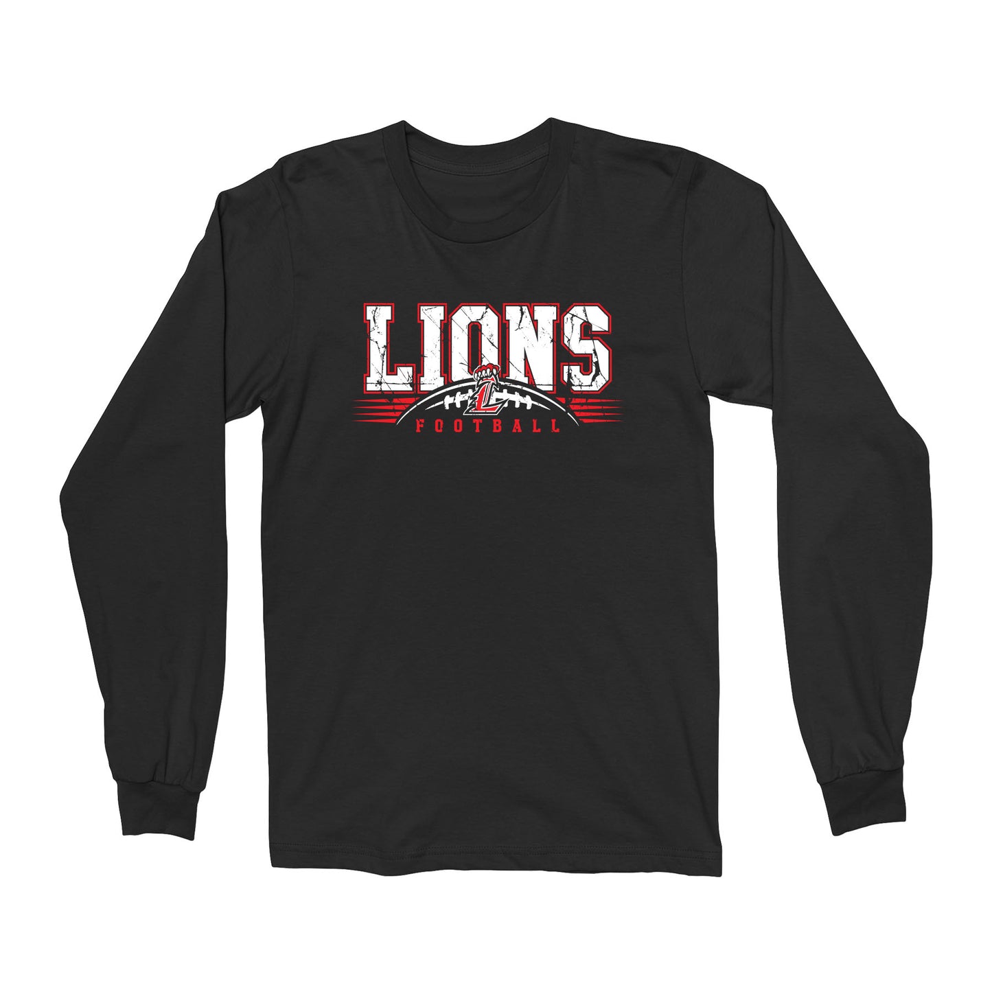 Lions Distressed Football Unisex Long Sleeve Tee