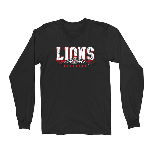 Lions Distressed Football Unisex Long Sleeve Tee
