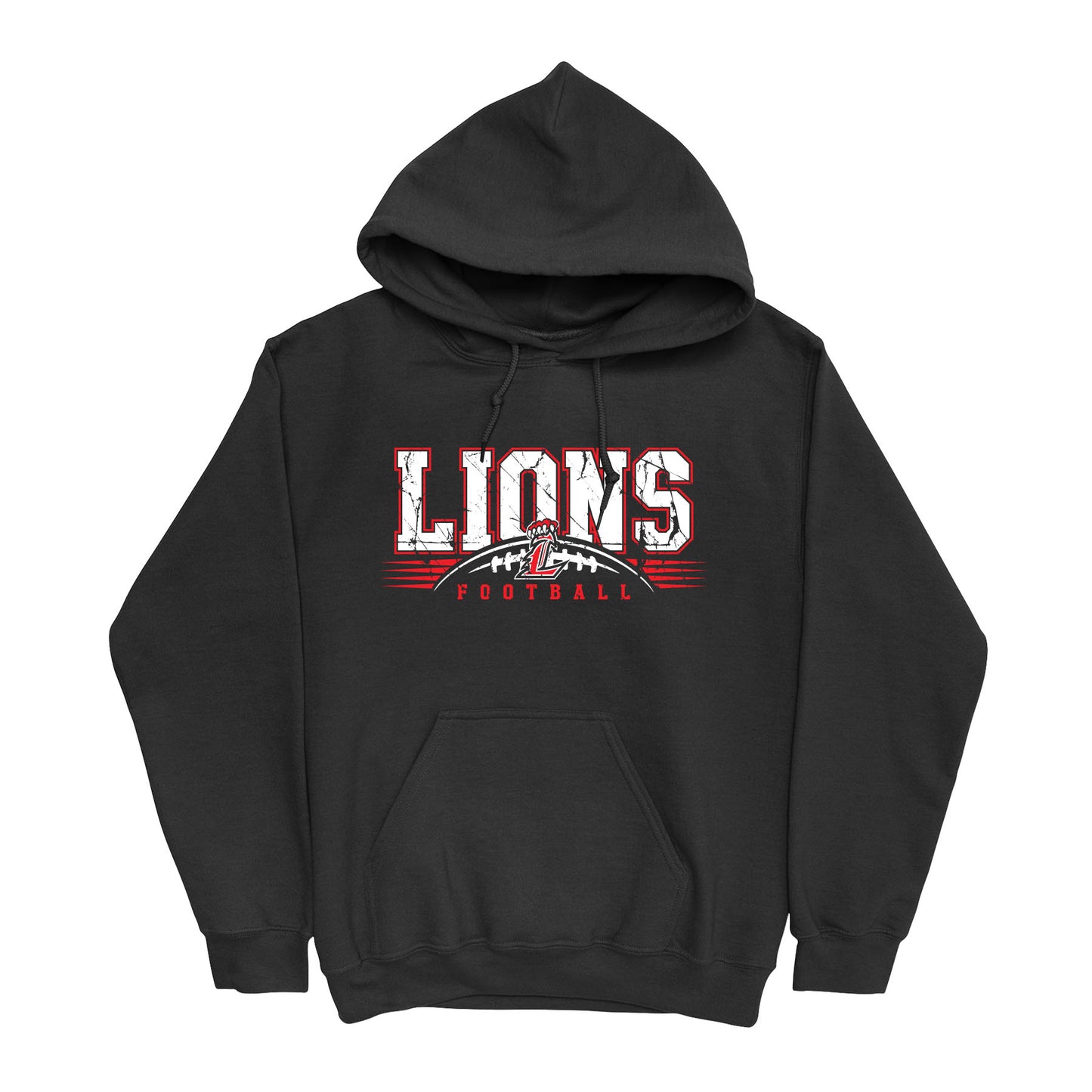 Lions Distressed Football Hoodie