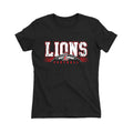 Lions Distressed Football Women's Fitted Tee