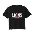 Lions Distressed Football Cropped Tee