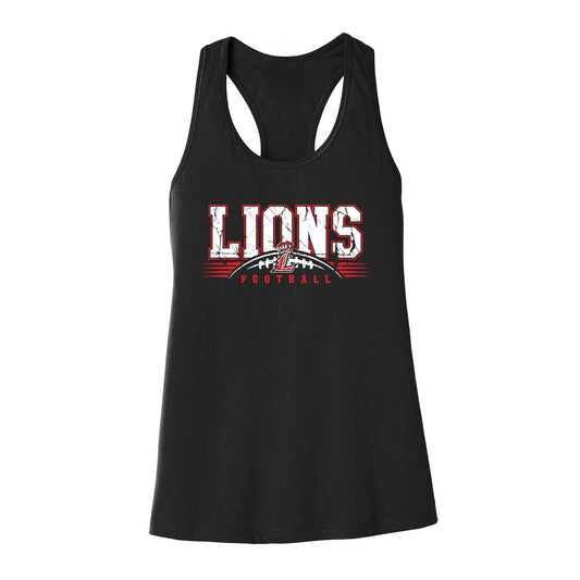 Lions Distressed Football Women's Racerback Tank