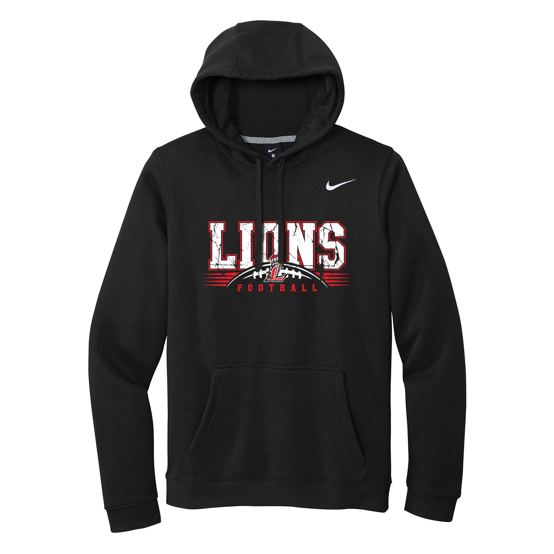 Lions Distressed Football Nike Hoodie