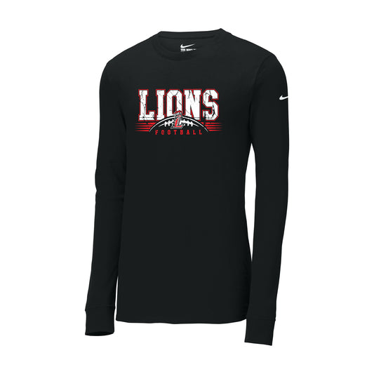 Lions Distressed Football Nike Long Sleeve Tee