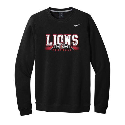 Lions Distressed Football Nike Crewneck Sweatshirt