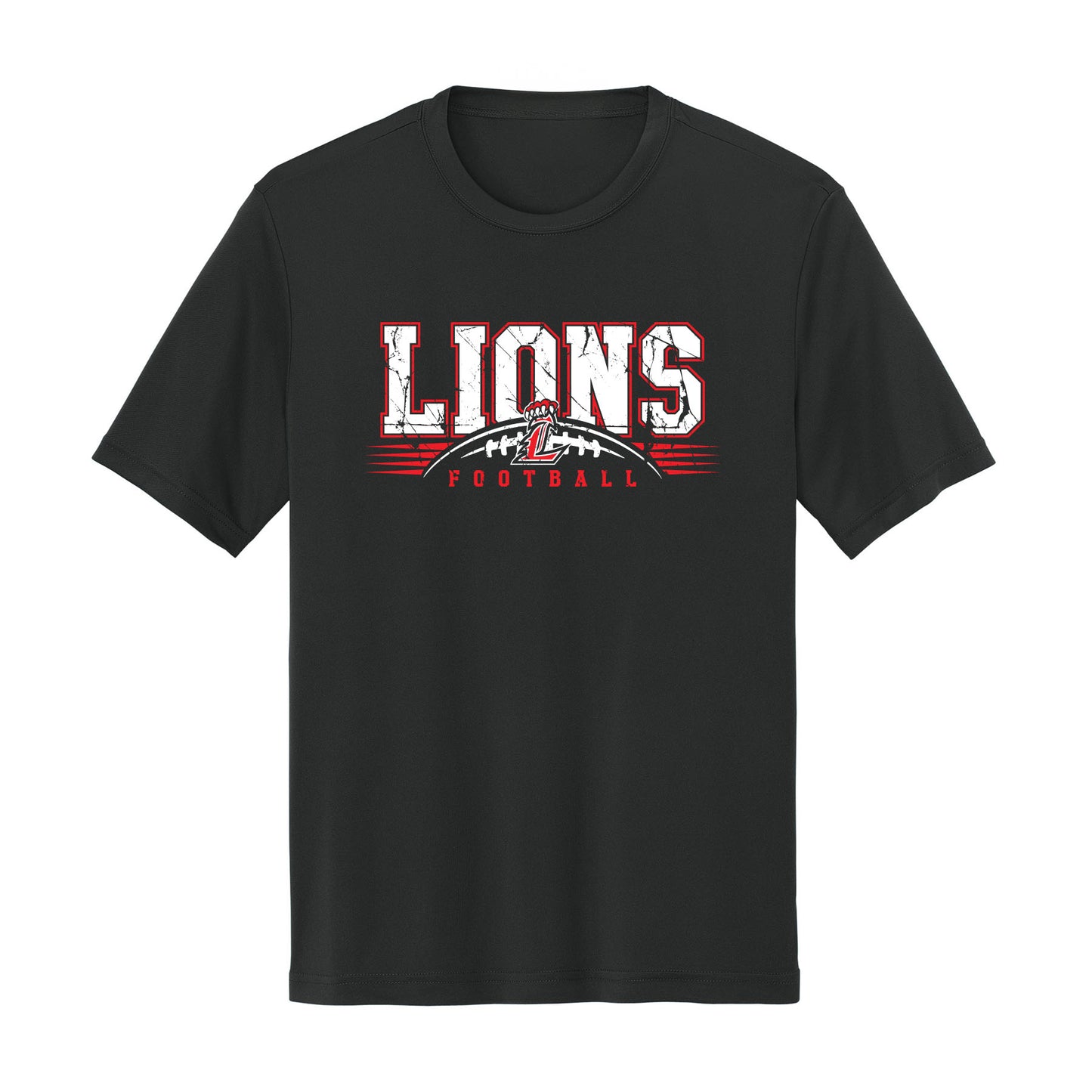 Lions Distressed Football Dri Fit Tee