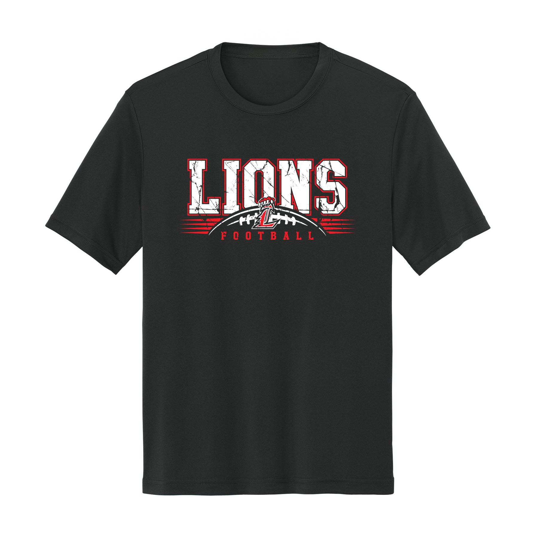 Lions Distressed Football Dri Fit Tee