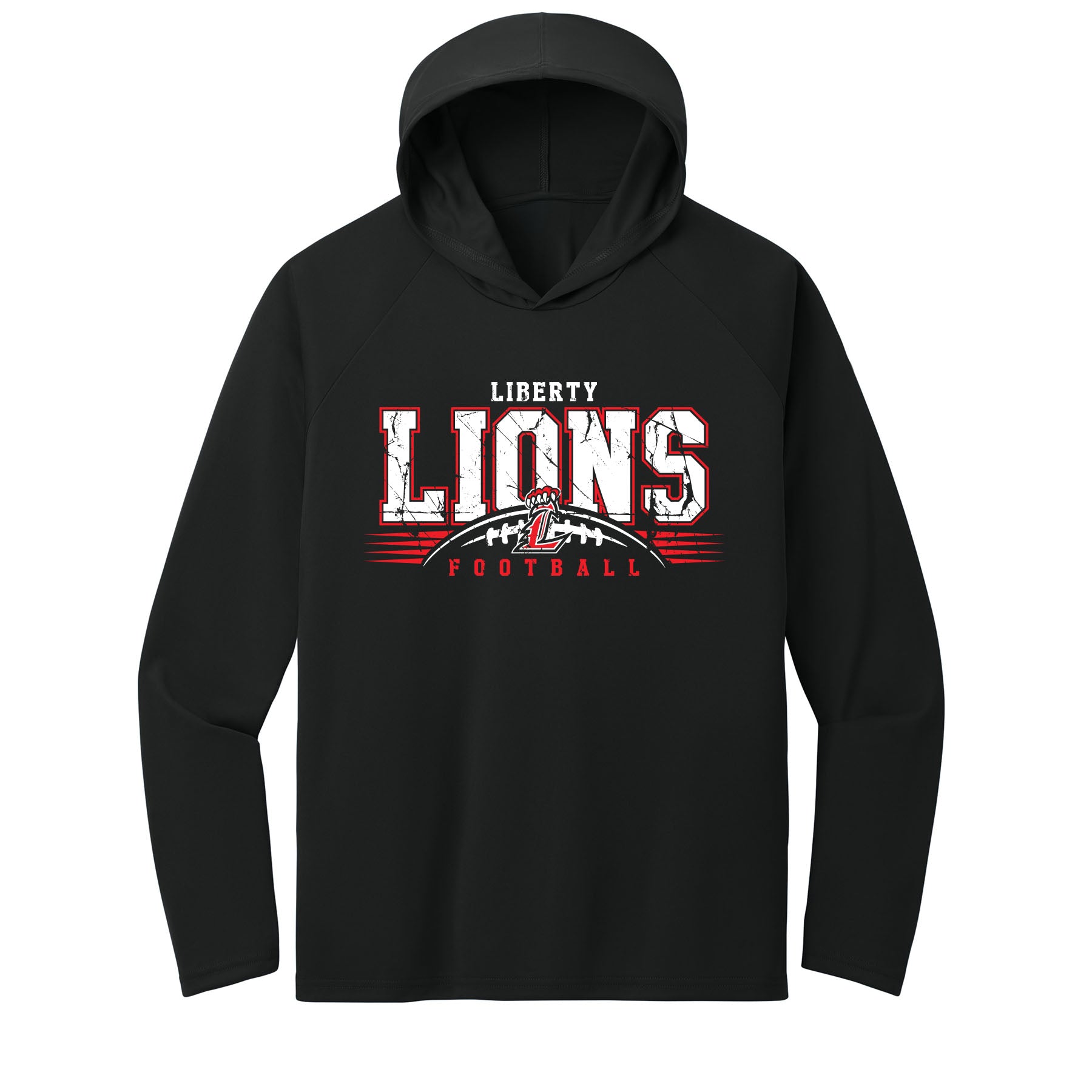 Liberty Lions Distressed Performance Hooded Long Sleeve Tee