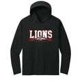 Lions Distressed Football Performance Hooded Long Sleeve Tee