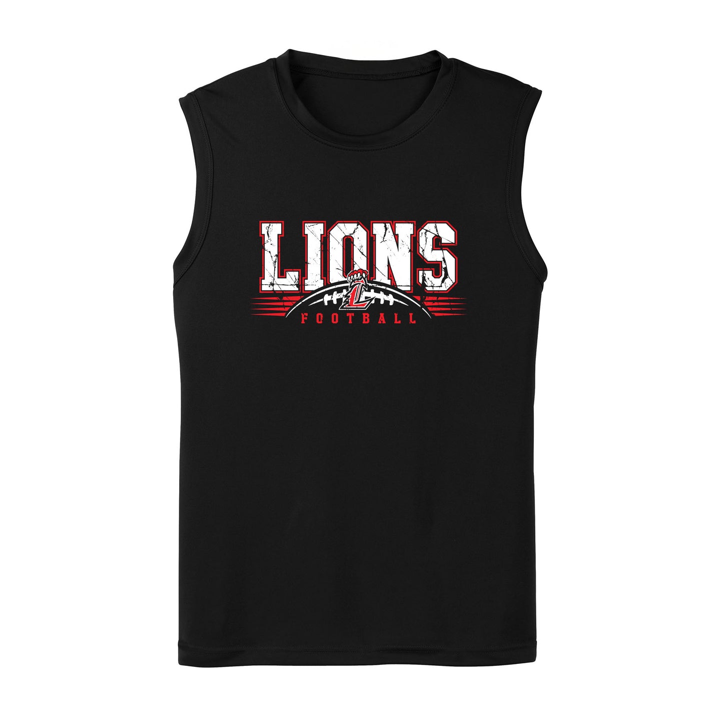 Lions Distressed Football Performance Sleeveless Tank