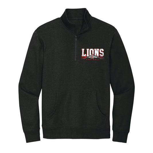 Lions Distressed Football 1/4 Zip Fleece