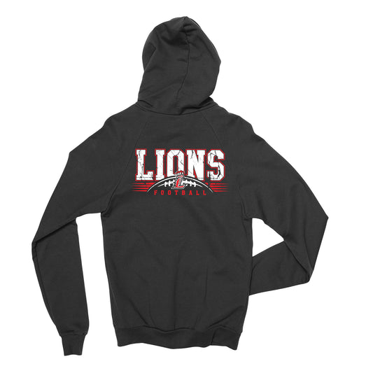 Lions Distressed Football Full Zip Sweatshirt