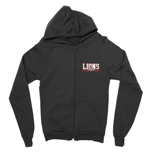 Lions Distressed Football Full Zip Sweatshirt