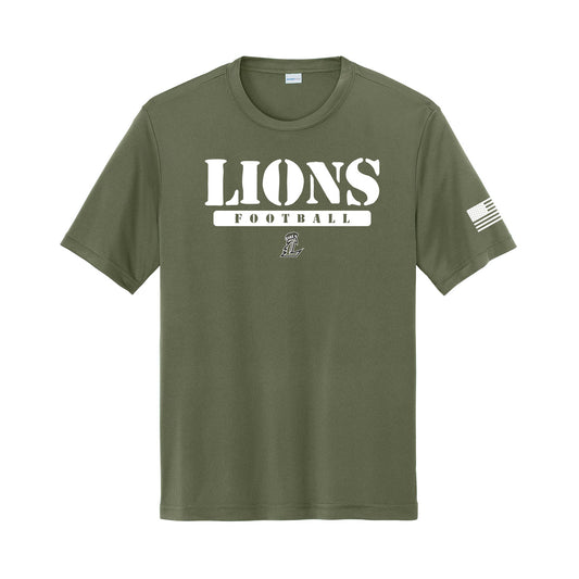Lions Football Military Green Dri Fit Tee
