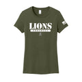 Lions Football Military Green Women's Fitted Tee