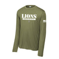 Lions Football Military Green Unisex Long Sleeve Tee