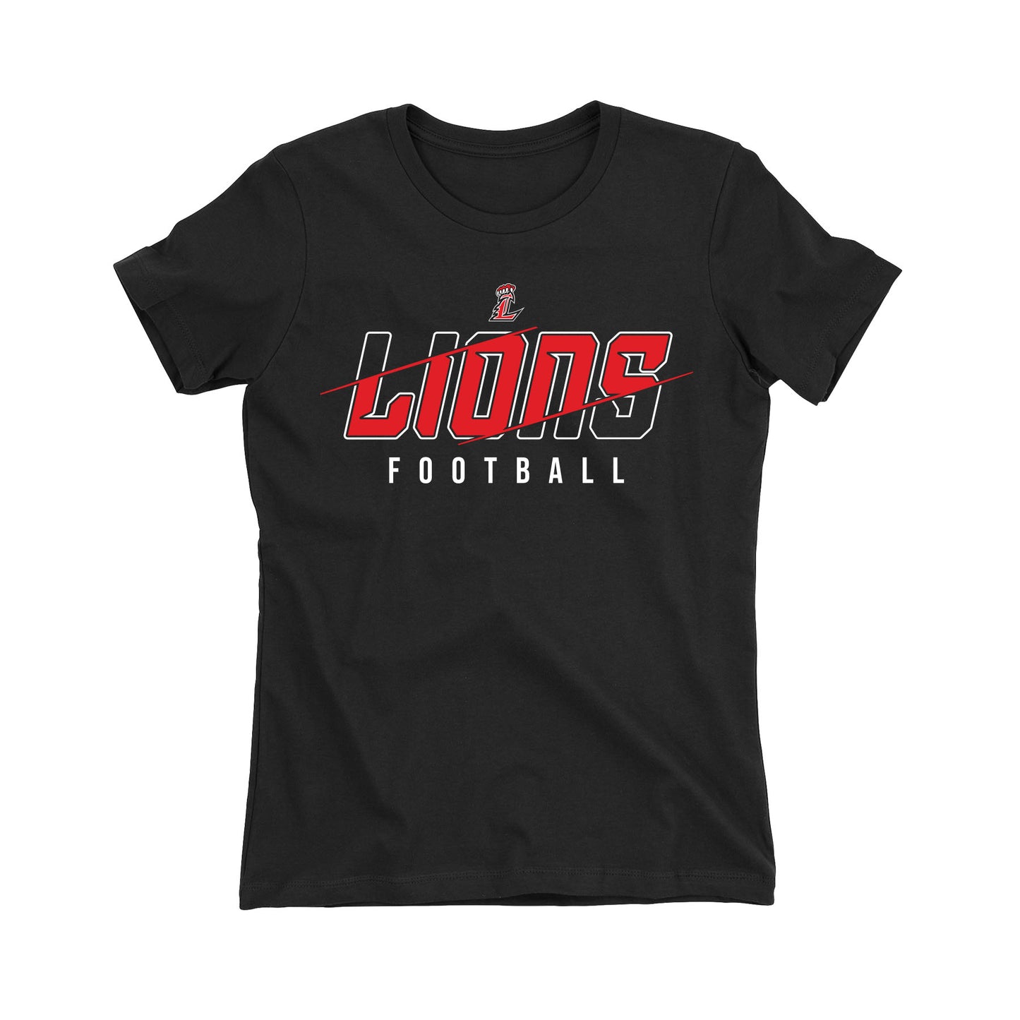 Lions Slash Football Women's Fitted Tee