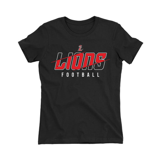 Lions Slash Football Women's Fitted Tee