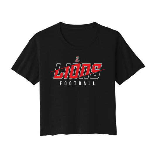 Lions Slash Football Cropped Tee