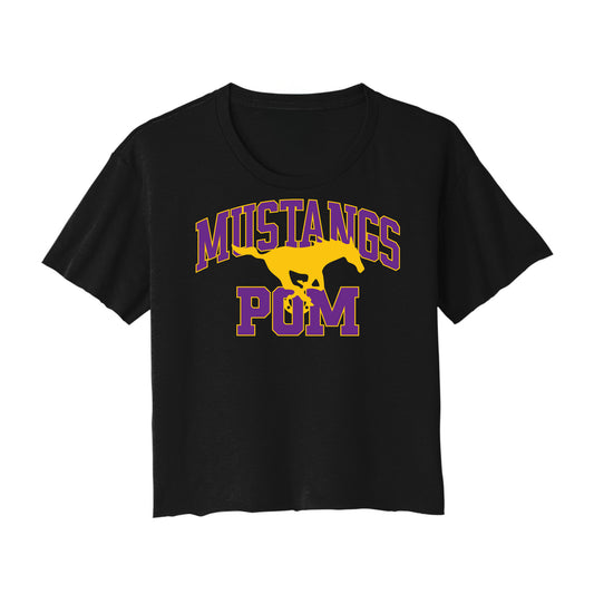 Mustangs Pom Cropped Tee
